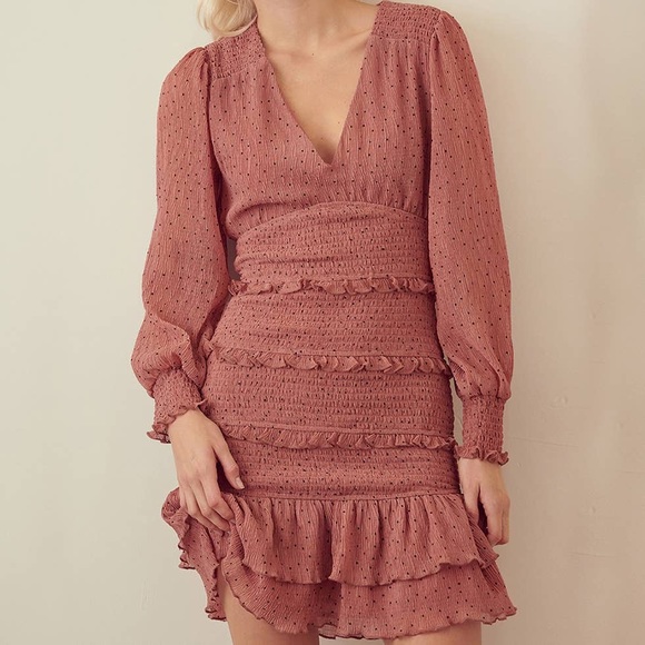 Storia Dresses & Skirts - STORIA Polka Dot Ruffled Mini Dress